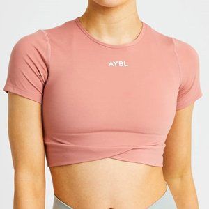 AYBL Flow Crop Top- Terracotta Pink, Size Small